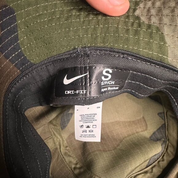 Nike Dri-FIT Apex Camo Print Bucket Hat NWT Size Small Adult Unisex (FB5622-222) - Picture 6 of 10